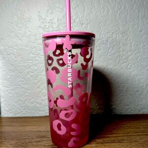 Starbucks pink glass cup